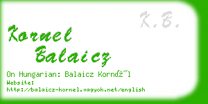 kornel balaicz business card